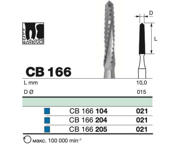 Бор твс D+Z / CB 166 204.021  Линдемана